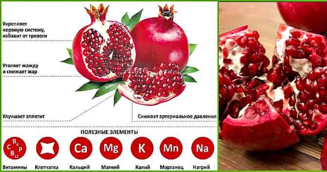 Чим корисний гранат для організму людини, хімічний склад і властивості